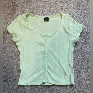 Girls light green short sleeve shirt with buttons, medium​​​​